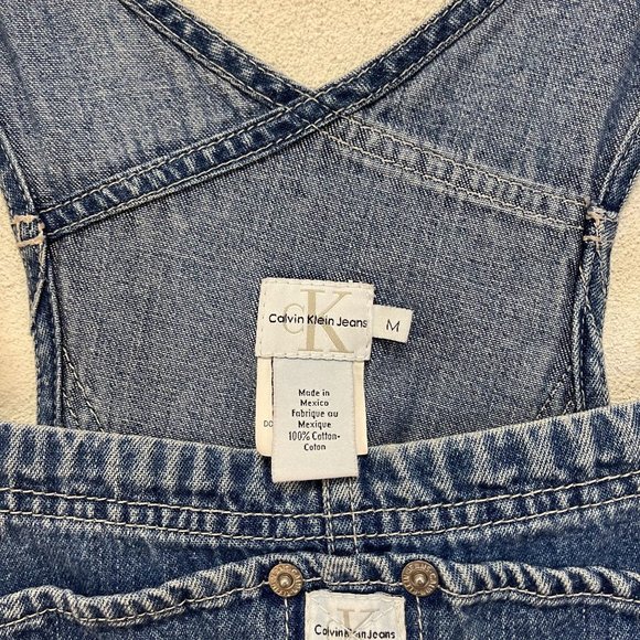 Vintage Calvin Klein Denim Bib Overalls Sz M - Picture 5 of 10